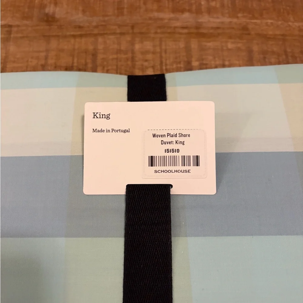 NEW Schoolhouse Woven Plaid Shore Duvet Cover